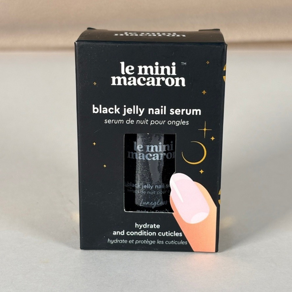Le Mini Macaron Black Jelly Nail Serum‎ .33 oz Overnight Cuticle Care NEW
